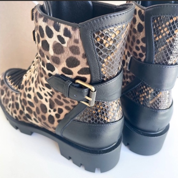 Christian lauboutin cheeta print  combat boots - Picture 3 of 6